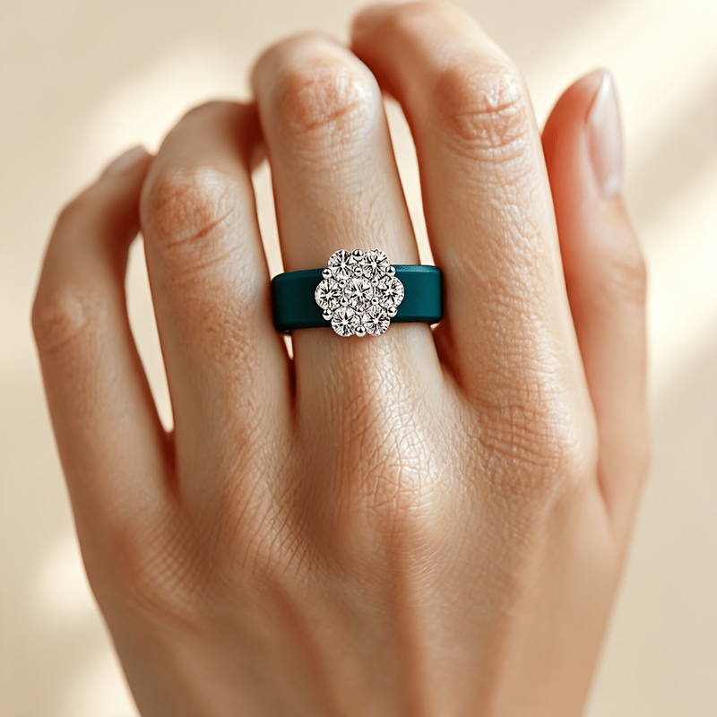 Floral Cluster Design Women's Silicone Ring